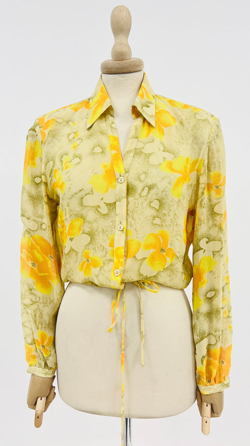 Camicia fiori con coulisse