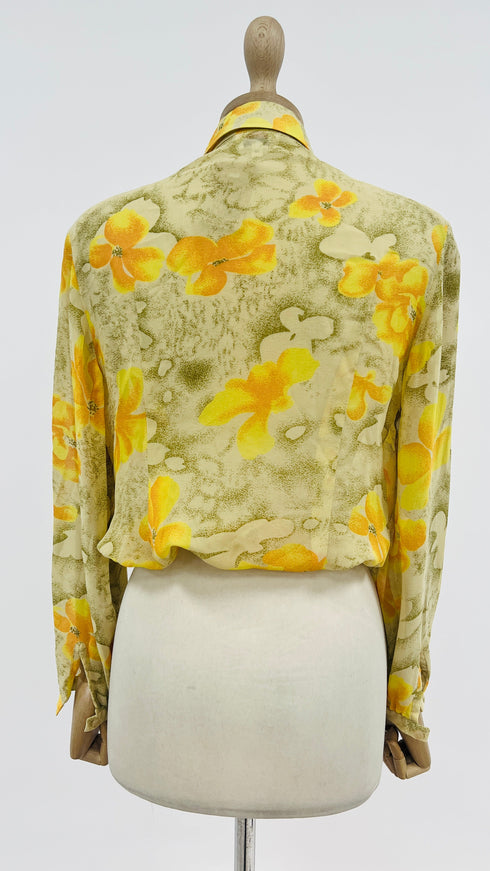 Camicia fiori con coulisse