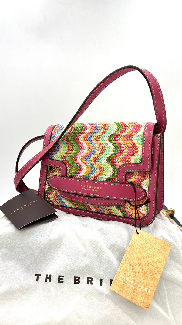 Borsa in raffia con cartellino