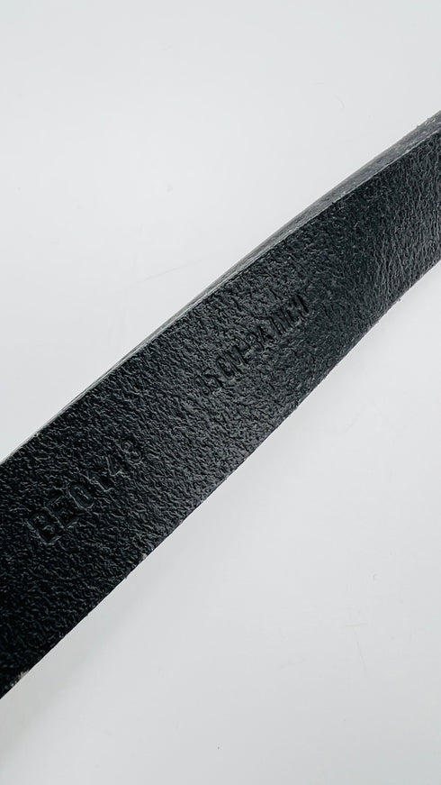 Cintura pelle nera con cartellino