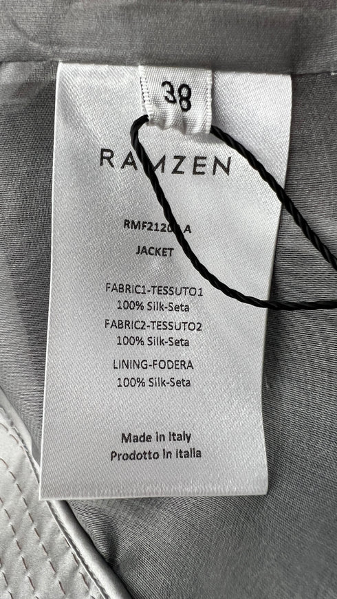 Blazer in raso satin con cartellino