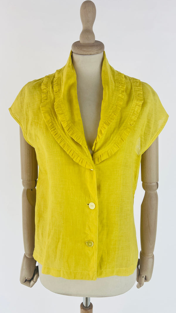 Camicia in lino gialla