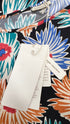 Top floreale con cartellino