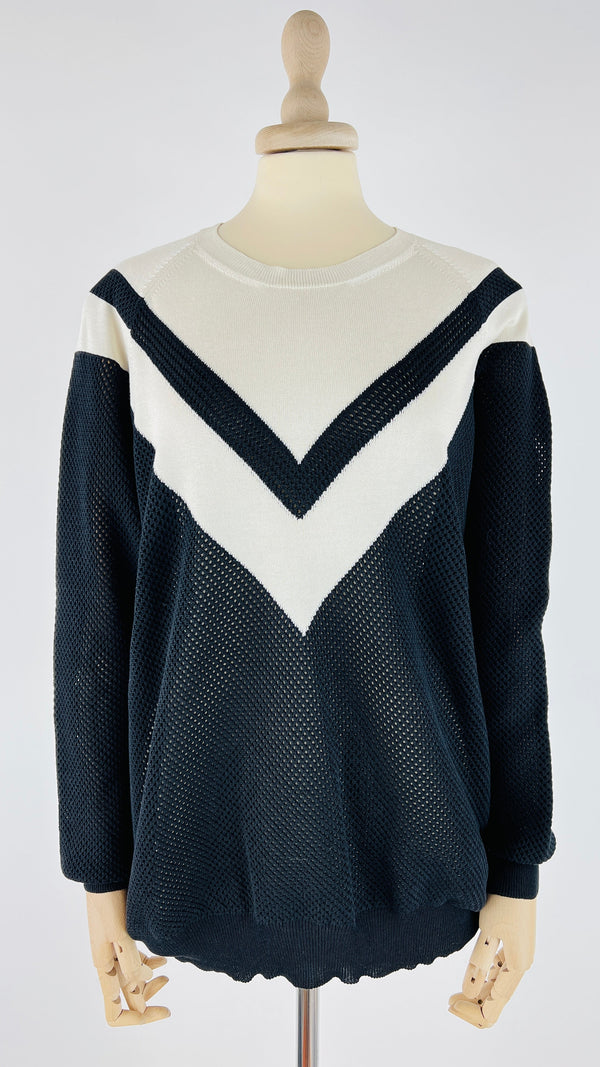 Maglia seta-cotone traforato