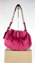 Borsa a spalla in pelle fucsia