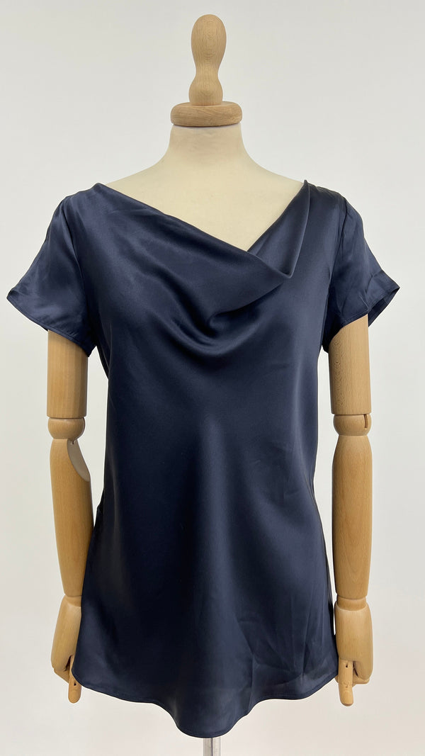 Top collo ad anello blu