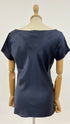 Top collo ad anello blu