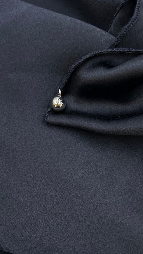 Top collo ad anello blu