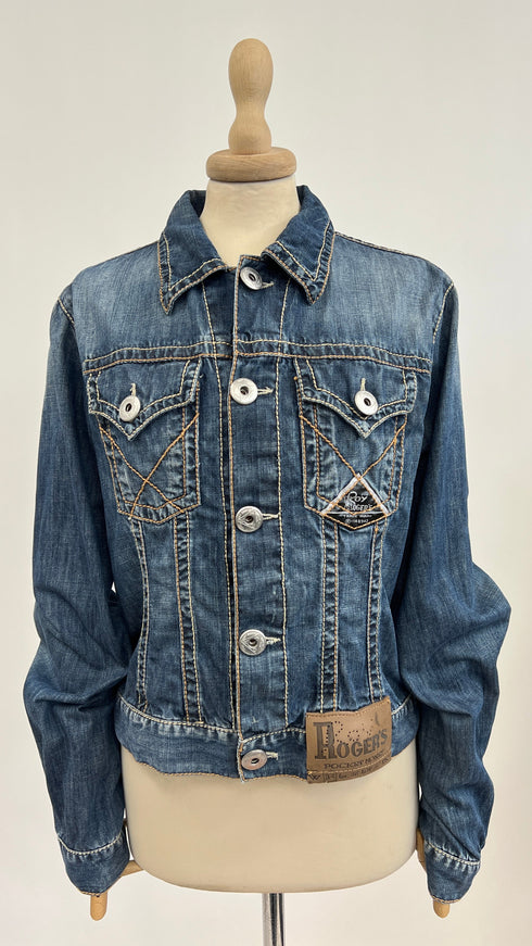 Giacca denim impunturata