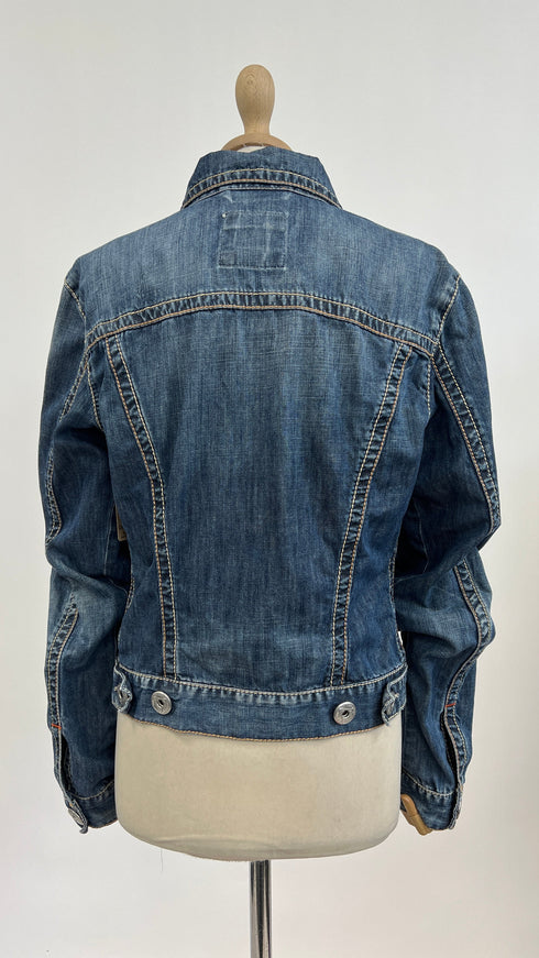 Giacca denim impunturata