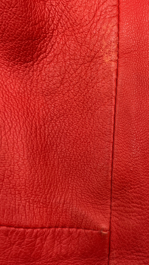 Chiodo in pelle rosso