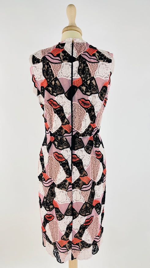 Abito corto in pizzo patchwork