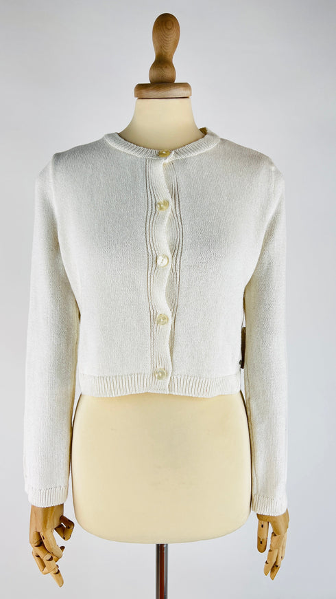 Cardigan girocollo bianco