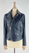 Biker pelle blu