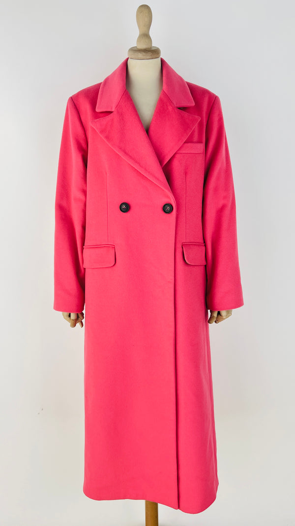 Cappotto rosa fluo con cartellino