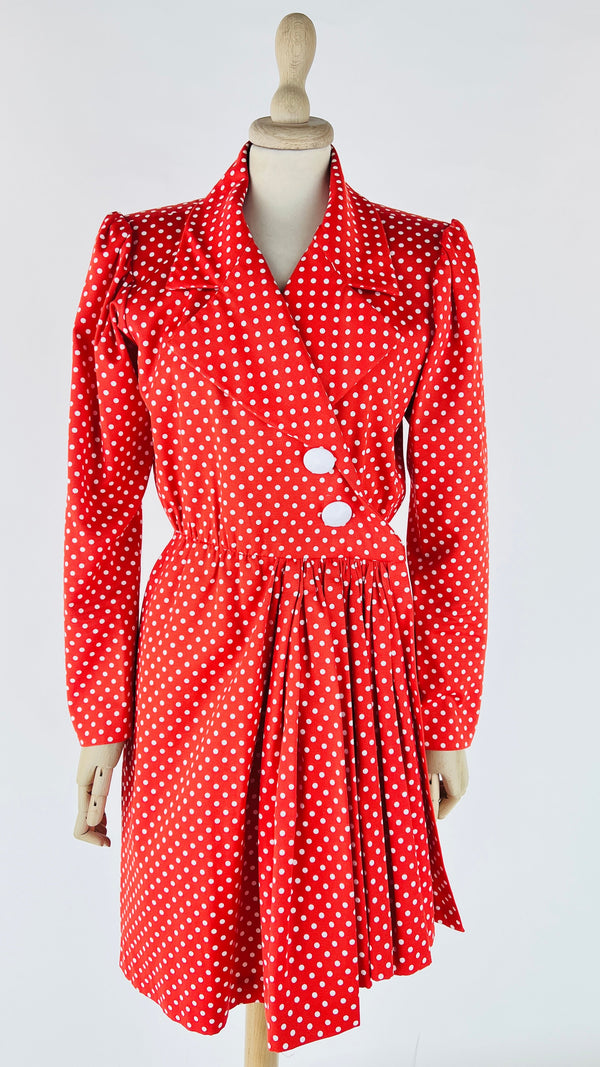 Abito midi vintage a pois