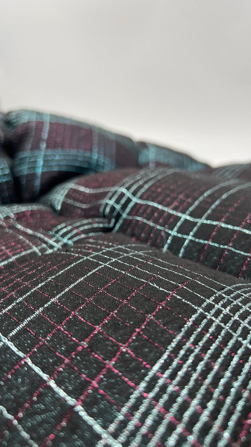 Piumino tartan lurex