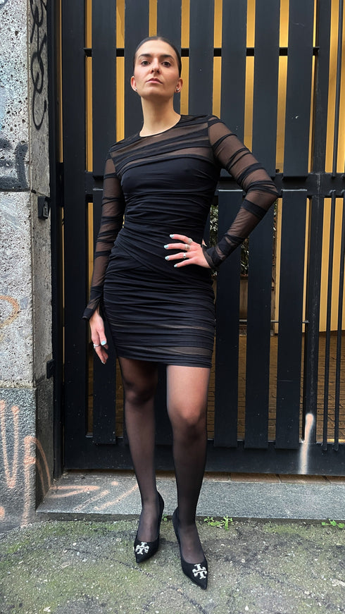 Tubino nero drappeggiato