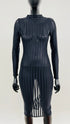 Abito midi sheer a righe