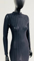 Abito midi sheer a righe