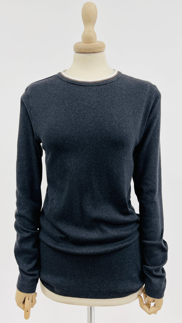 Maglia collo micro-borchie