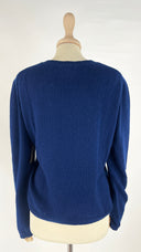 Maglione in cashmere blu Happy sheep