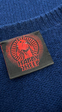 Maglione in cashmere blu Happy sheep