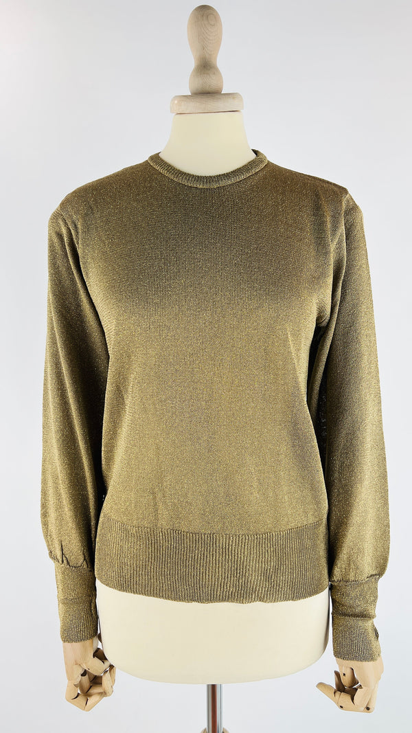 Maglia girocollo dorata