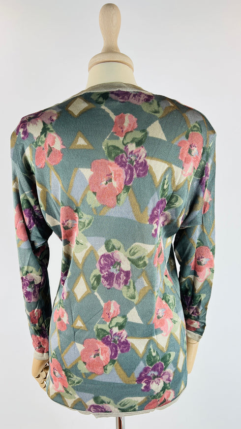 Maglia girocollo a fiori