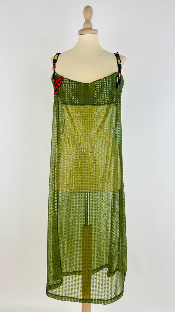Abito midi in paillettes con cartellino