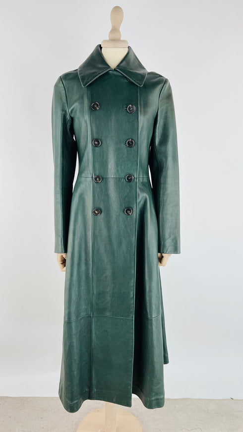 Trench doppiopetto in pelle