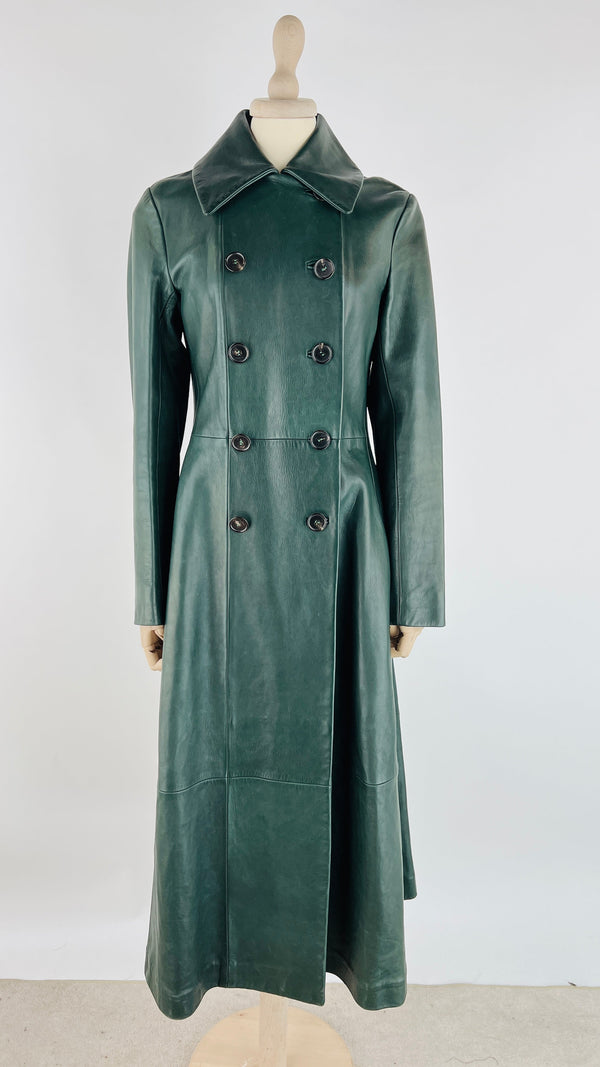 Trench doppiopetto in pelle