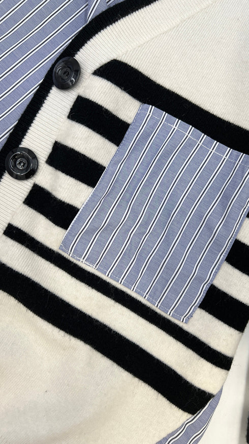 Cardigan multi-righe