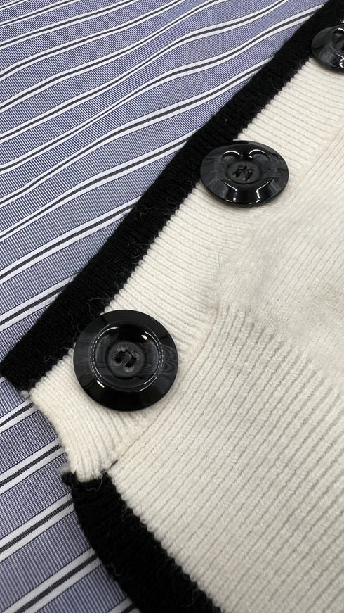 Cardigan multi-righe