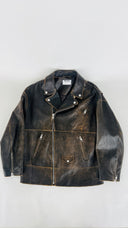 Giacca in pelle oversize Moschino