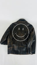 Giacca in pelle oversize Moschino