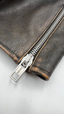 Giacca in pelle oversize Moschino