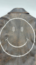 Giacca in pelle oversize Moschino