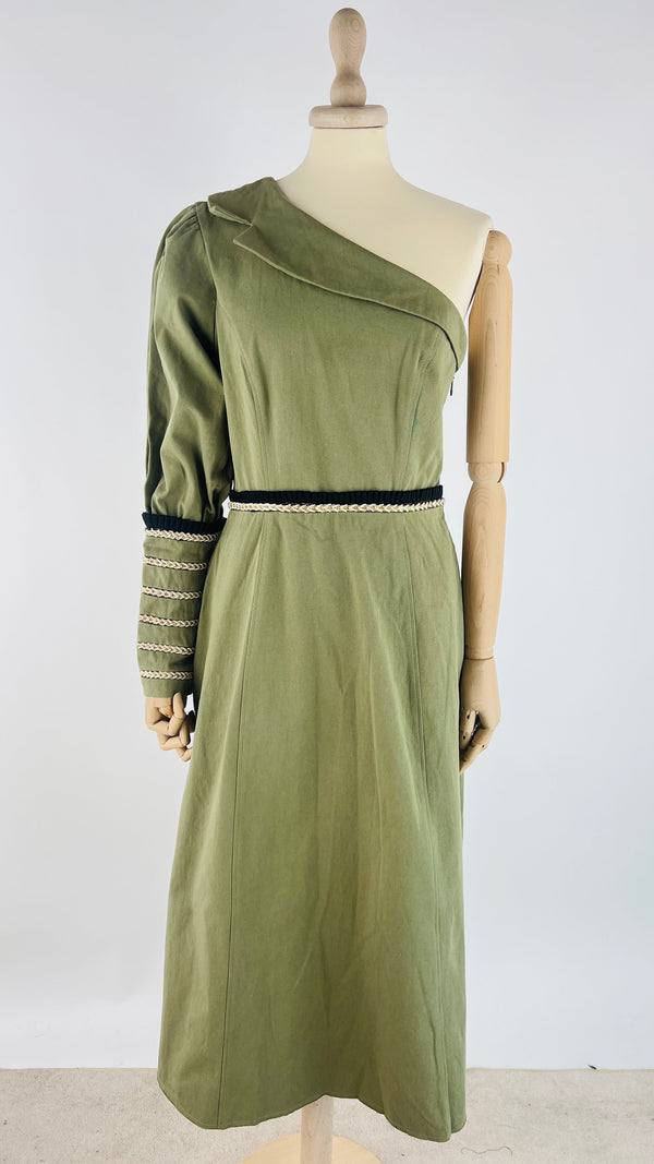 Abito midi monospalla con cartellino