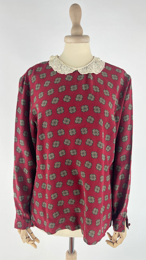 Blusa collo in pizzo