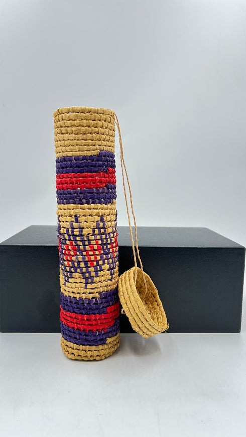 Borsa tubolare in raffia