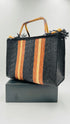 Borsa in raffia a righe