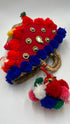 Borsa a mano con pompon