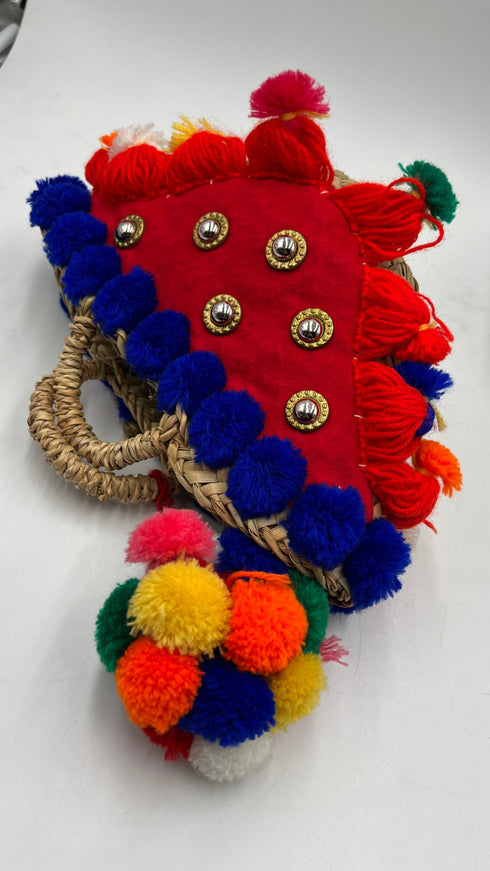 Borsa a mano con pompon