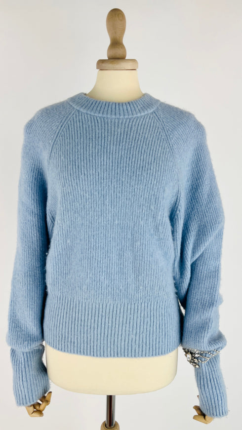 Maglione girocollo con strass