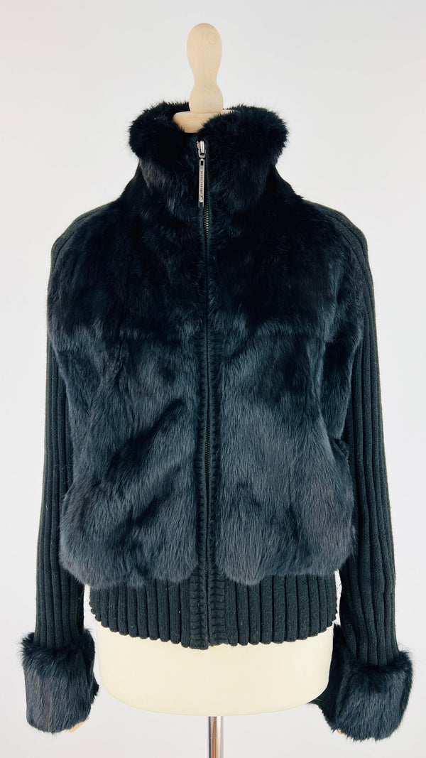 Cardigan maglia pelliccia