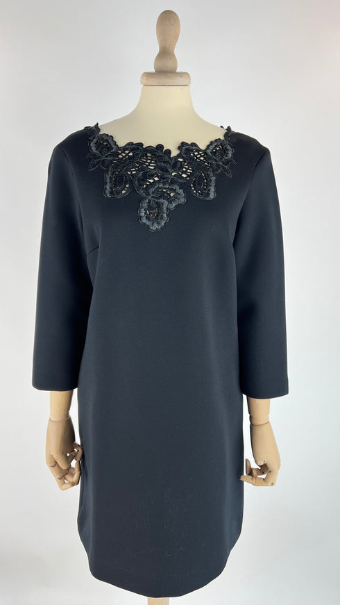 Abito corto in neoprene con cartellino