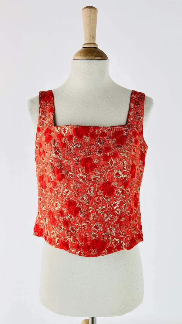 Top jacquard dorato