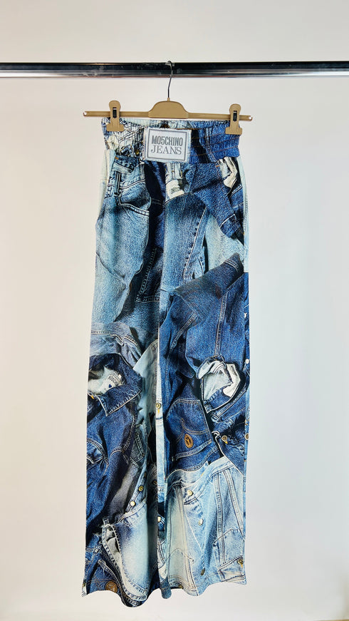 Pantaloni stampati vita alta