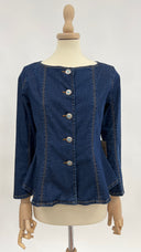 Camicia in denim bottoni floreali Shaft
